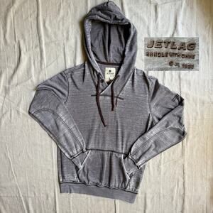 Jetlag Hoodie Men's L Pullover Gray Acid Wash Travel Soft Rugged Shawl-style